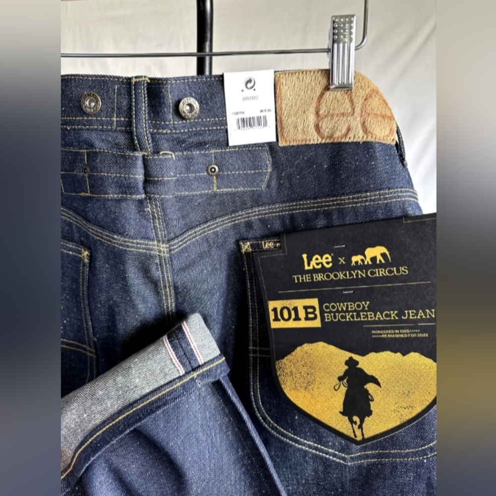 Lee x The Brooklyn Circus 101B Cowboy 36x34 Cinch Back Raw Selvedge Denim Jeans
